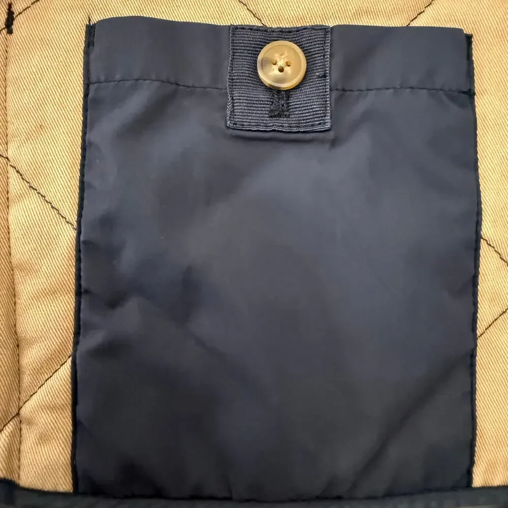 J.Crew Men's Quilted Walker Vest Navy Blue Zipper Front Size M Casual